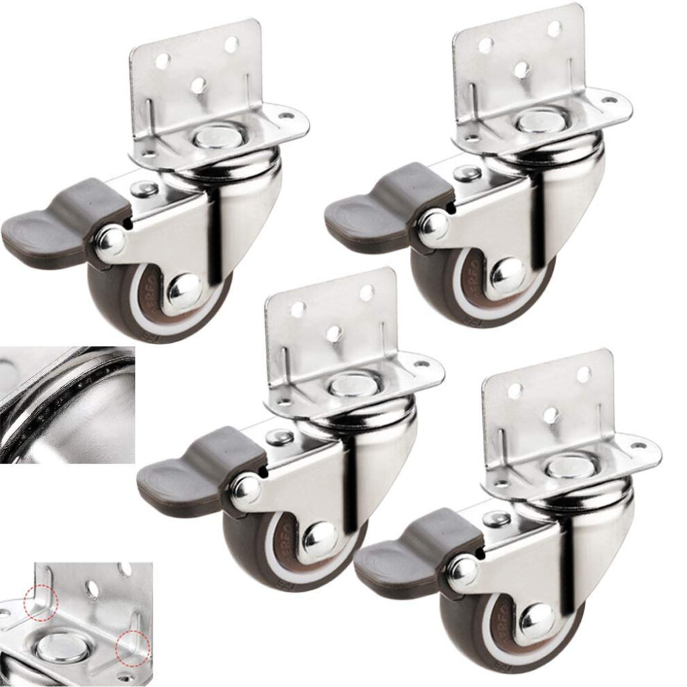 Gummi Faux Furniture Casters, Silent Swivel, Rubber Type L, 360Degree Rotatable Ref: 2133 9001264232474