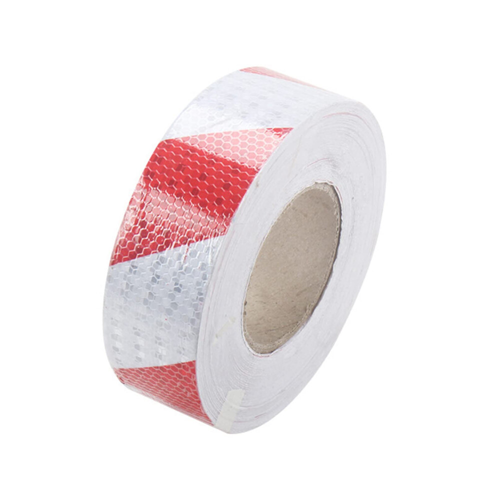 Hazard Tape, High Visibility Reflective Self Adhesive Warning Tape (Red/White) 9119770097804