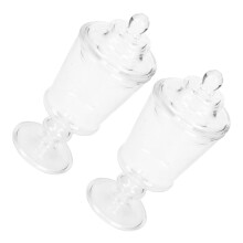 2Stk. Mini Glasdosen Transparent Mit Deckel Für Süßigkeiten Und Deko