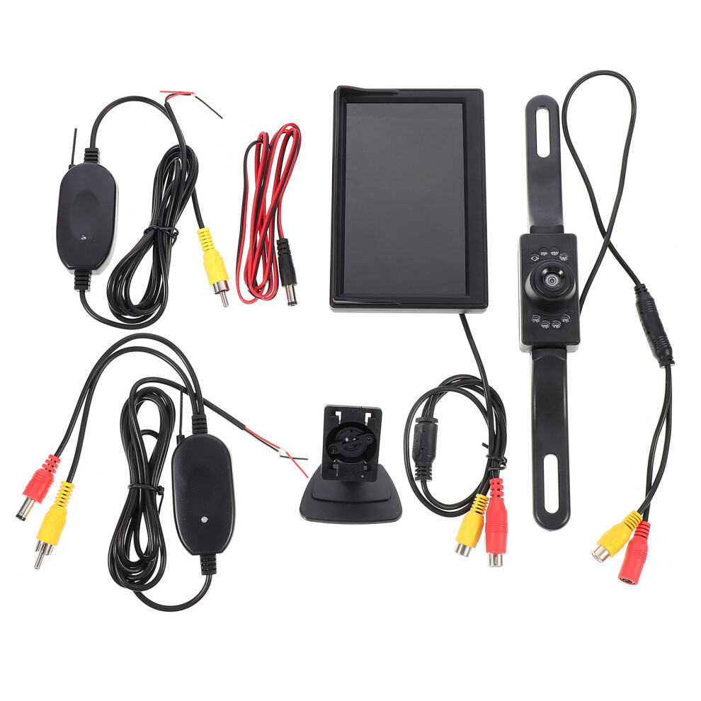 3 Sets Car Monitor Backup Camera With Vehicle Plate Frame 3491206861750