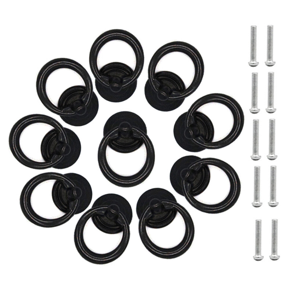 Antique Appearance Cabinet Ring Pulls, Comfortable Ring Knobs With Mounting Screws, Wide Application For Vintage Drawer Pulls, Modern Home Decor, Rust 9554910057933