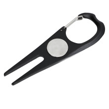 Divotreparatietool voor golfers, golfdivottool met balmarker en opvouwbaar metalen ontwerp, draagbare golftool gemaakt van duurzame aluminiumlegering.
