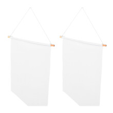 4Stk Weiße DIY-Banner Stoff, Blanke Hängende Flaggen Mit Stab