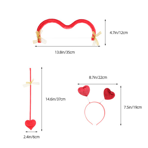 Set -Tête Cupidon Arc Costume Jour Des Accessoire 2