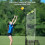 Volleyballsettingtrainer net – Adjustable height  angle, 2 hoop size settings, Hitting trainer with wheels for spiking  serving Ref: 9556 5