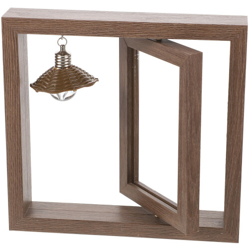 3Pcs Double Sided Rotating Wood Picture Frame With Lamp 2