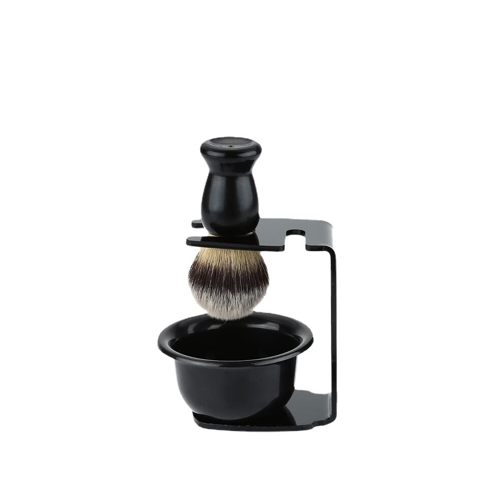 3in1 Shaving Brush Set Shaving Brush and Bowl Set for Men Acrylic Shaving Brush Black ABS Resin Beard Cleaning Tools  Gift for Men