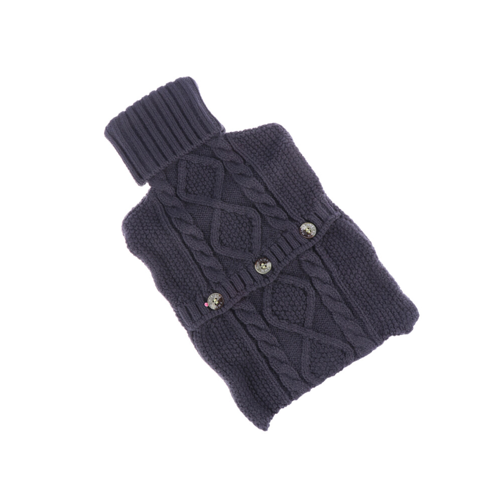 Totority Grey 2Pcs 1L Hot Water Bottle With Knitted Cover For