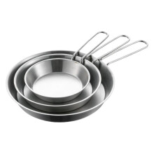 3Pcs Portable Frying Pans Grill Pans Nonstick Skillets with