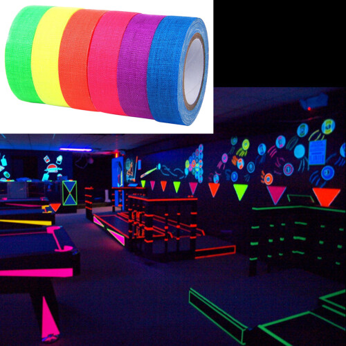 Ταινία φθορισμού UV Blacklight, Λάμψη σε UV Light Neon για πάρτι, Ανακλαστικό ύφασμα UV για 1