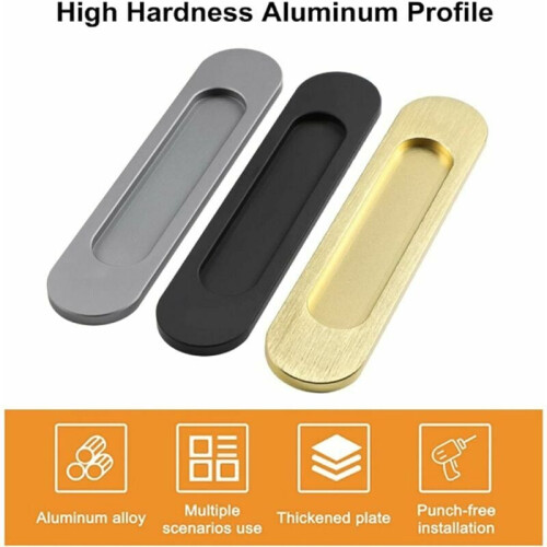 Matte Black Aluminum Alloy Flush Pull, Reliability And Durability Ensured For Various Doors 1