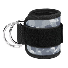 Tiras de elevação de tornozelo para máquinas de cabo, argola em D para chute de glúteo ajustável com design de arco de suporte, tiras de