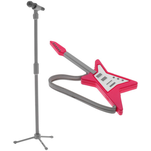 3 Sets Miniature Electric Guitar And Microphone Instrument Set