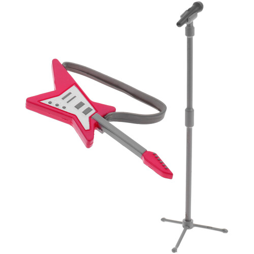 3 Sets Miniature Electric Guitar And Microphone Instrument Set 1