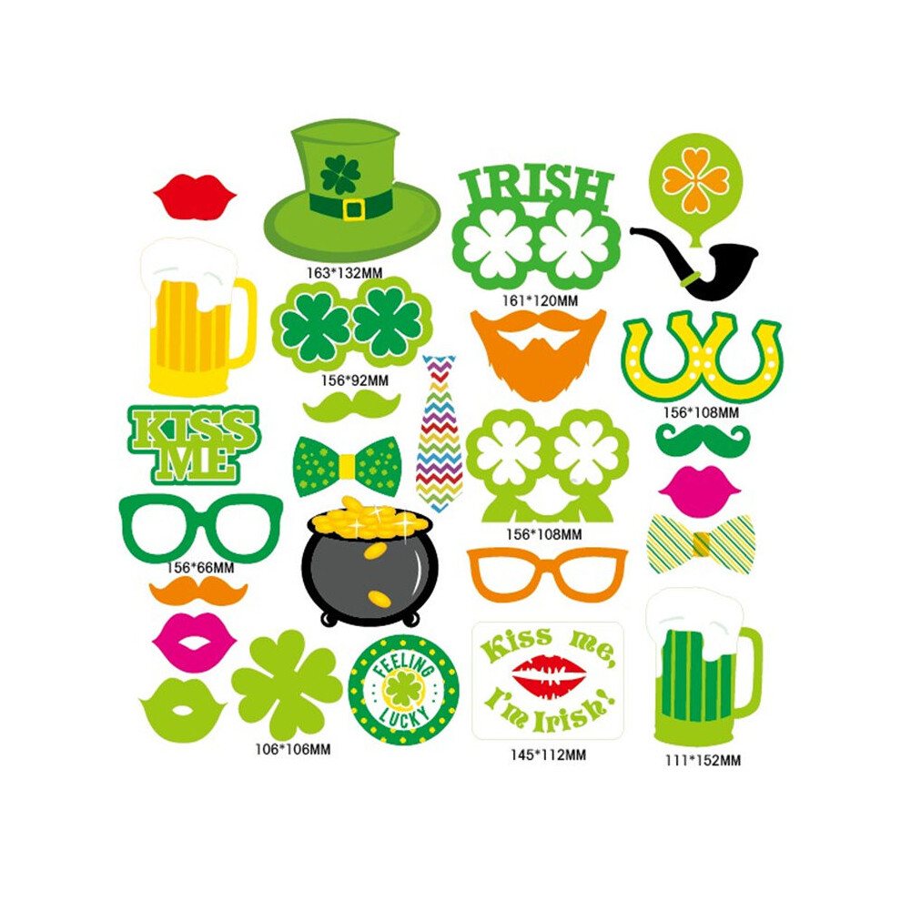 60 Pcs Beer Festival Photo Booth Props Shamrock On A Stick Party 3574047766634