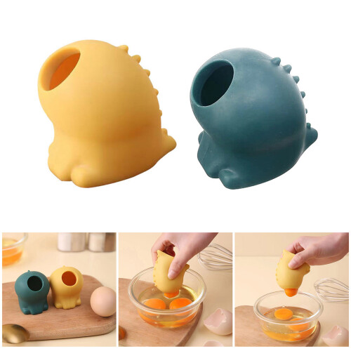 Practical Silicone Eggs Yolk White Separator Household-Green 2