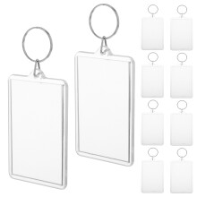 100Stk Klarer Fotoschlüsselanhänger Mit Metallring Zum Selbergestalten