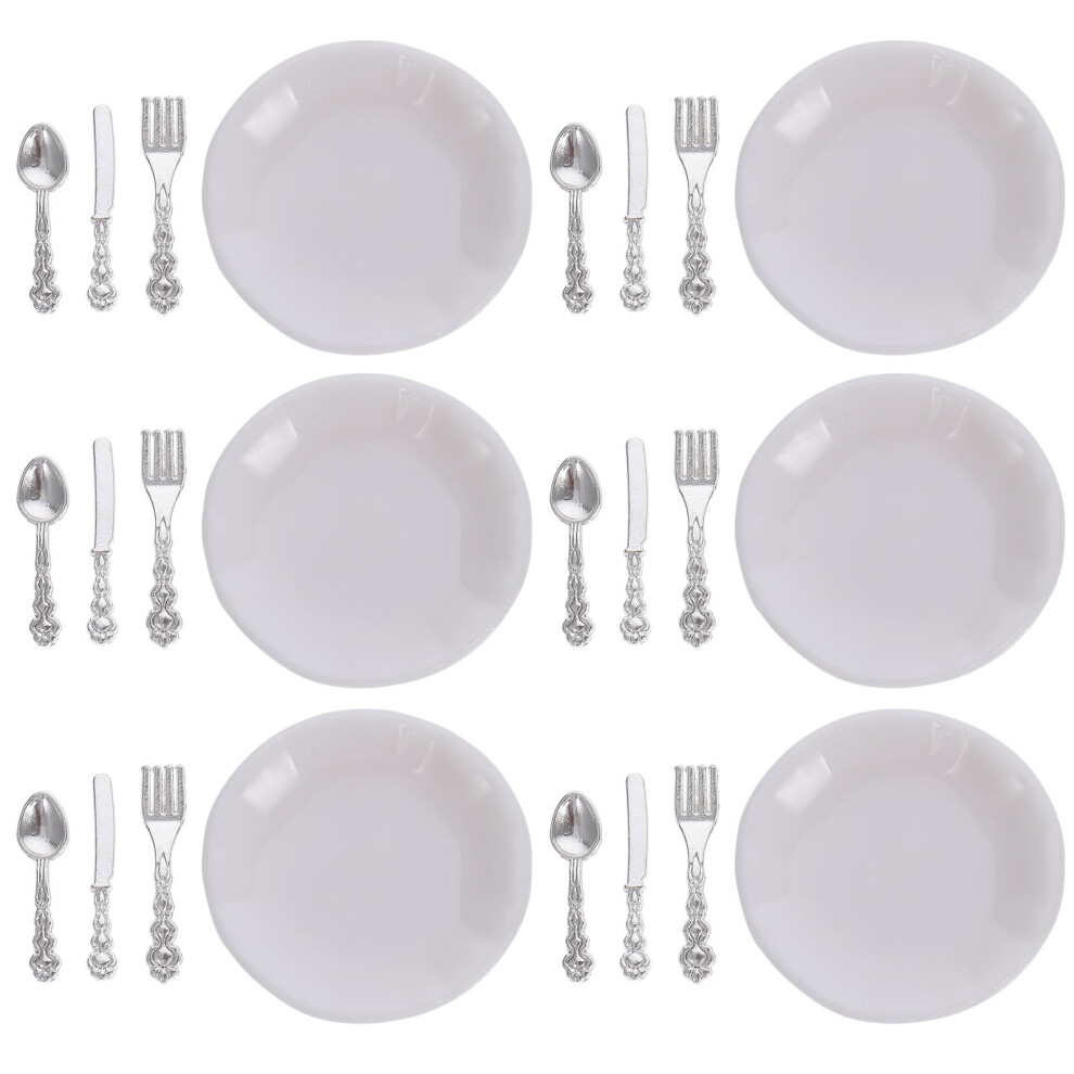 Photos - Doll Accessories 12 Sets Mini Tableware Kit With Forks Spoons For Dollhouse