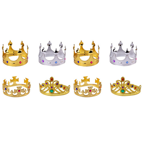 24 Pcs Coroa Plástico Decorativa Para Aniversário