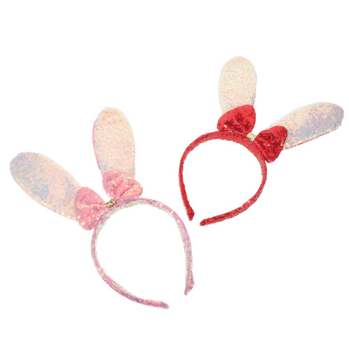 2Pcs Halloween Bunny Ears Headband Para Mulheres