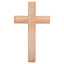 Wooden Wall Hanging Cross Christian Decor For Home Church 25cmx14.5cm