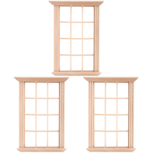 3Pcs 1/12 De Janela Com Treliça Para Casa De Bonecas 1