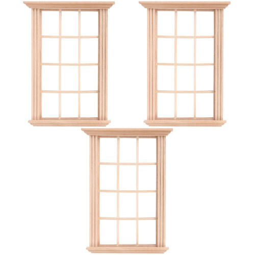 3Pcs 1/12 De Janela Com Treliça Para Casa De Bonecas 2