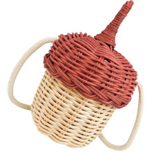 2Pcs Rattan Pine Cone Cross-Body Bag Photography Prop