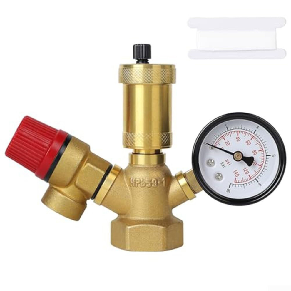 Brass Boiler Safety Group Set With Pressurerelief Valve And Automatic Air Vent For Heating Systems 9119770122322