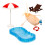 4 Conjuntos De Mini Piscina, Casa, Cadeira Praia E 1
