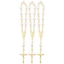 15 Pcs Baptism Rosary Beads Faux Pearls Christening Favors