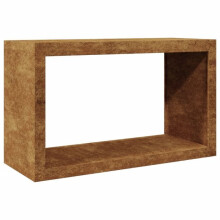 Porta de madeira para lenha 100 x 40 x 60 cm aço corten Marrom 02_0043695