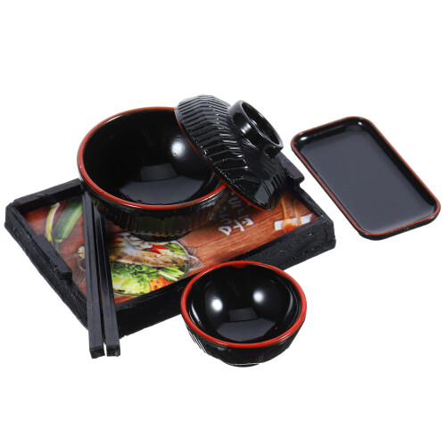 3 Conjuntos De Tigelas Com Chopsticks Para Casa De Bonecas