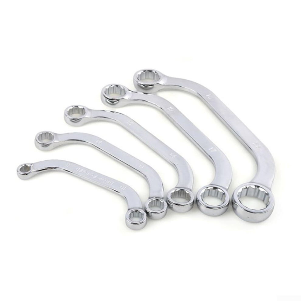 5Piece Doubleushaped Ratchet Wrench Set, Sturdy 12Point Socket Ring Wrench Set, Ratchet Wrench, Angled For Tight Spaces 9119770104434
