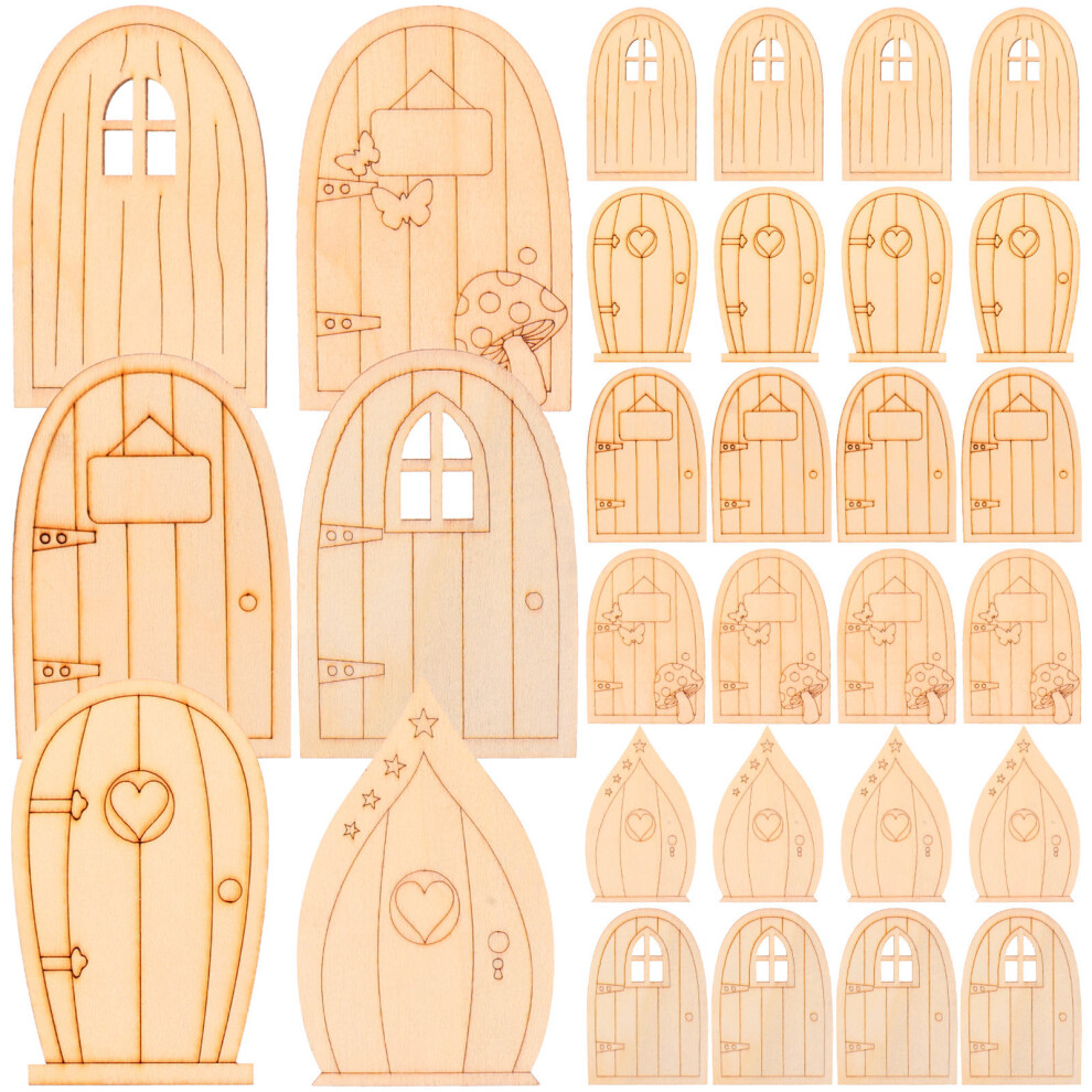 Photos - Other Toys 20 Sets Creative Fairy Door For Tree Doll House Wooden Decoration