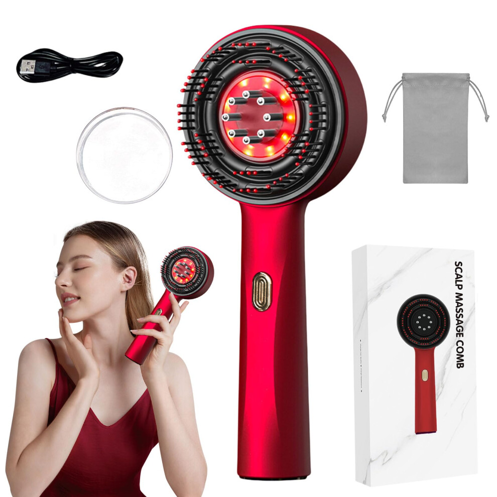 Electric Head Massager, 2in1 Scalp Massage Brush with Hair Oil Applicator, 3 Modes