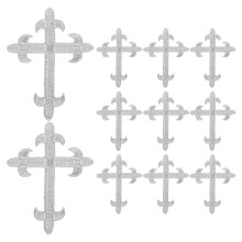 12 Unidades Remendo Cruz Para Colar Costurar 4,13X3,14X0,04"