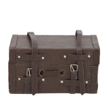 Mini 1:12 Koffer im klassischen Stil, Stoff, Holz,