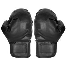 Boxing gloves for men women, leather, training gloves for punching bag, Muay Thai, kickboxing, sparring 22 x 9 cm, black Ref: 6962