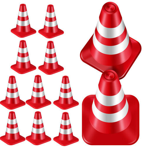 48 Pcs Mini Traffic Cones Plastic Models Toys