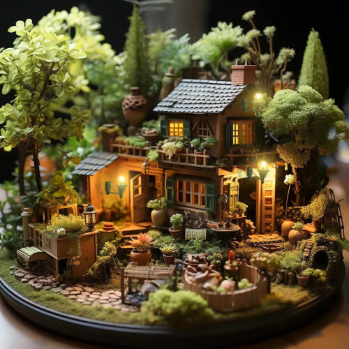 16 Unidades De Miniatura Para Quintal E Lâmpada De 2