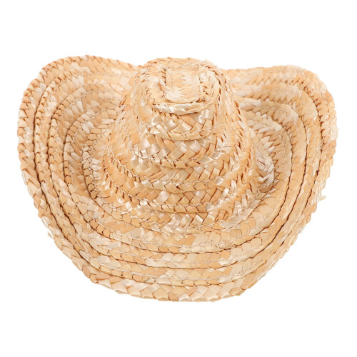 2Pcs Small Cowboy Straw Hat Mini Doll Hat For Diy 1