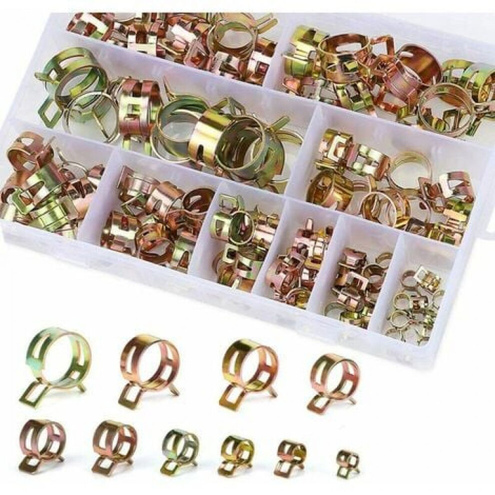 Spring Band Type Clamp, Leak-Proof Connection Galvanized Steel Silicone Tube Clips For Automotive And Industrial Applications (6-22Mm) 9554910076453