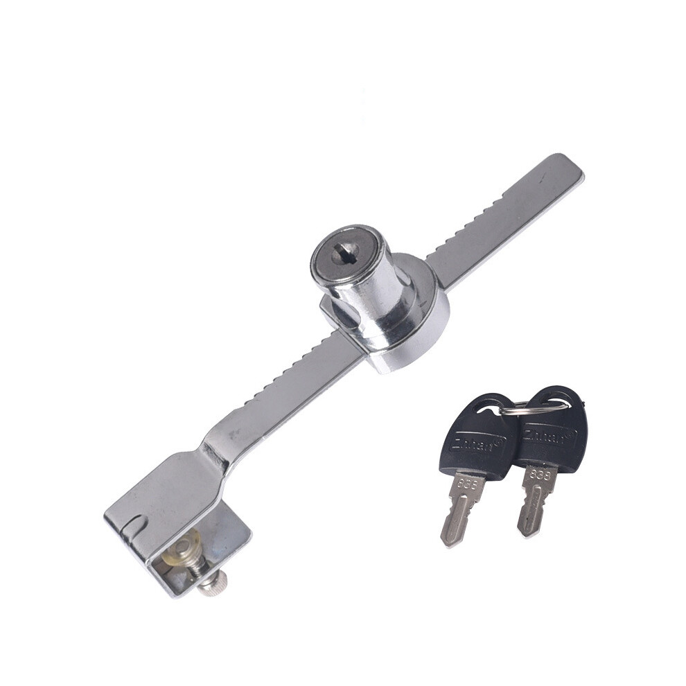 Easy Install Sliding Glass Door Lock, No Drilling Required For Retail Display Cases, Durable Metal Construction Ensures Longevity And Reliability 9554910077870