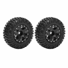 RC-bildekk, dekkhjul med ujevn tekstur, bedre grep, slitestyrke, aluminiumslegering, hjulnav, reservedel, støtdemping for Axial SCX24X