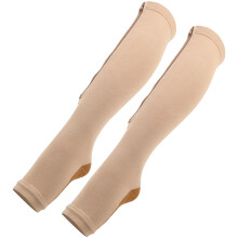 Calze a compressione, supporto muscolare per appassionati di fitness (1 paio, colore carne, suola bronzo)