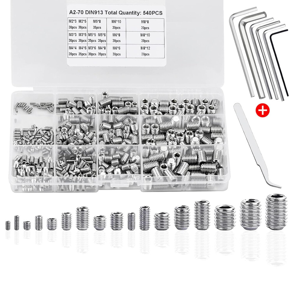 Internal Hex Drive Cup Screws, Fastening Connection For Door Handles, Faucets, Lamps - Alloy Steel Material, Rust And Corrosion Resistance, Sturdy Tra 9554910079768