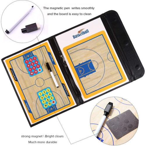 Basketball Coach Tactic Board Foldable Erasable Strategy Clipboard For Training Game Plan Referee Study Accessory 2