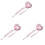3 Unidades Bastão Borla Rosa Para 2