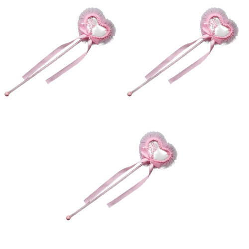 3 Unidades Bastão Borla Rosa Para 2